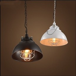 Lampadario a testa singola in metallo e ferro