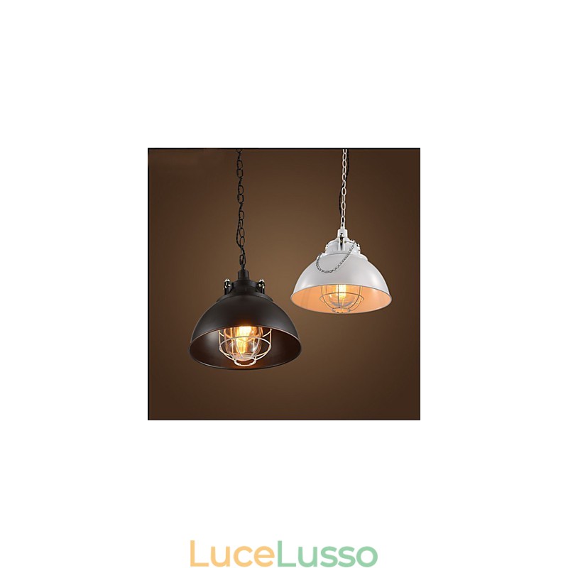 Lampadario a testa singola in metallo e ferro