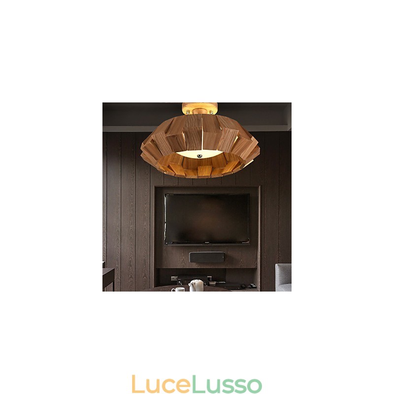 Moderno Contemporaneo Country Mini Stile Altri Legno Bambù Lampada a sospensione