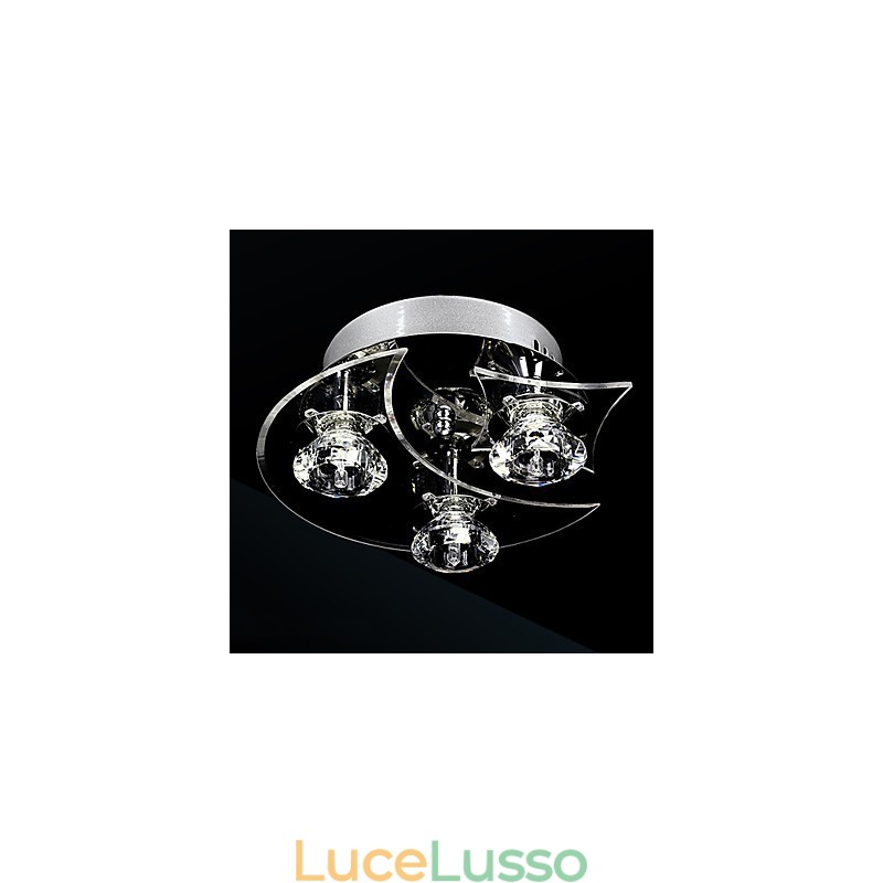 Lampadario moderno in cristallo Living 3 luci