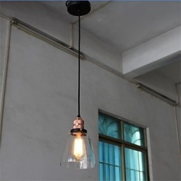 Lampadario in vetro retrò unico e minimalista