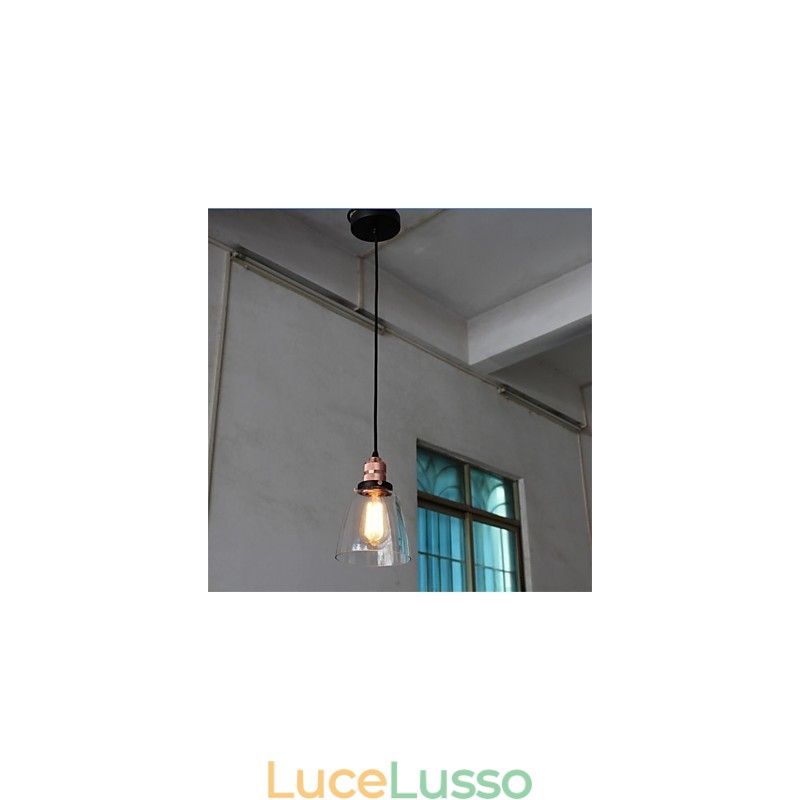 Lampadario in vetro retrò unico e minimalista