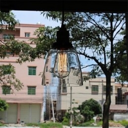 Lampadario in vetro retrò unico e minimalista