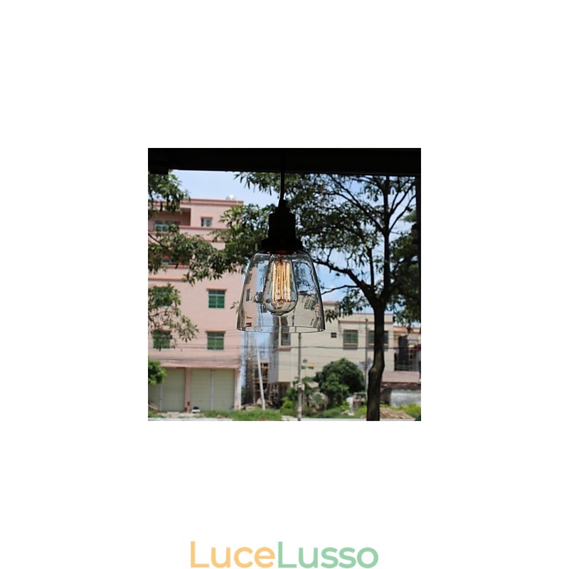 Lampadario in vetro retrò unico e minimalista