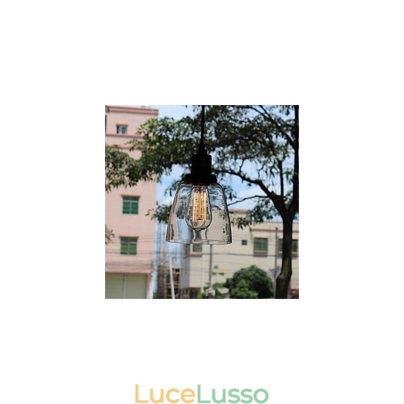 Lampadario in vetro retrò unico e minimalista