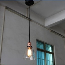 Lampadario in vetro retrò unico e minimalista