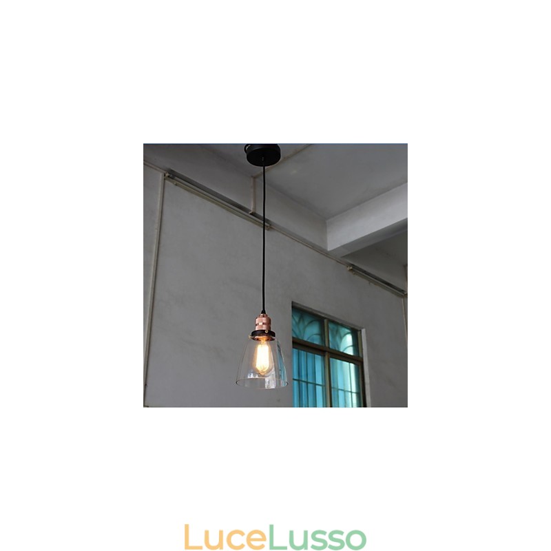 Lampadario in vetro retrò unico e minimalista