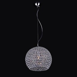 Lampadario in metallo cromato stile mini lanterna