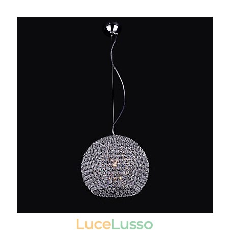 Lampadario in metallo cromato stile mini lanterna