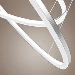 Lampada a sospensione dal design moderno, 4 anelli doppi in acrilico di alta qualità