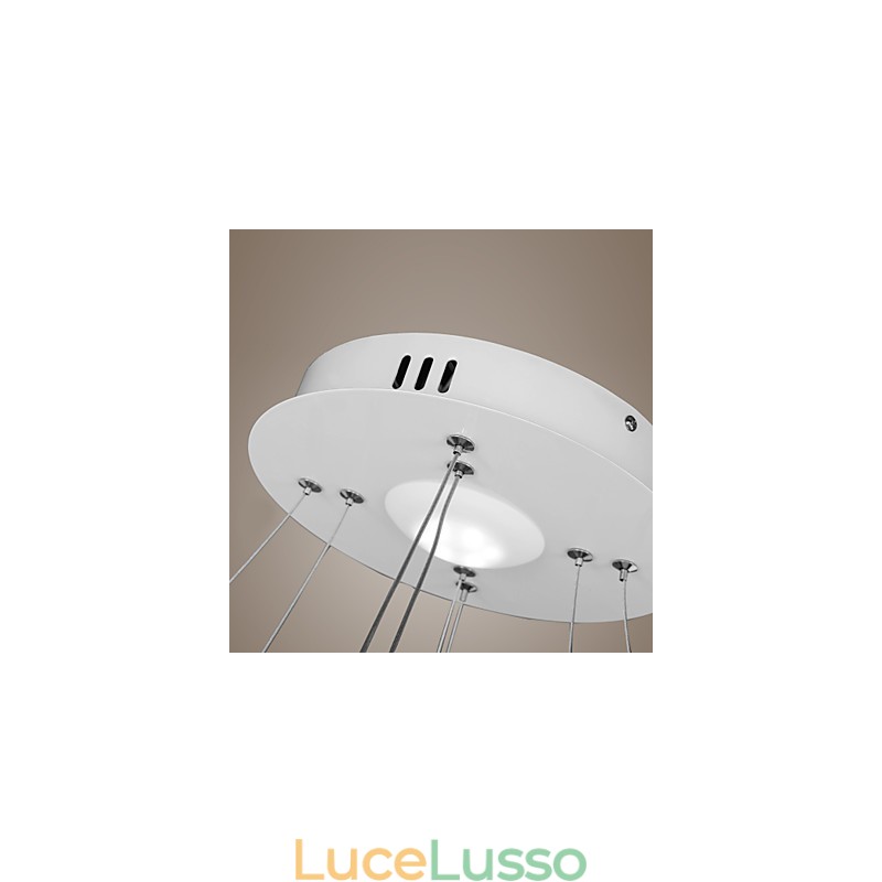 Lampada a sospensione dal design moderno, 4 anelli doppi in acrilico di alta qualità