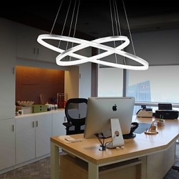 Lampada a sospensione dal design moderno, 4 anelli doppi in acrilico di alta qualità