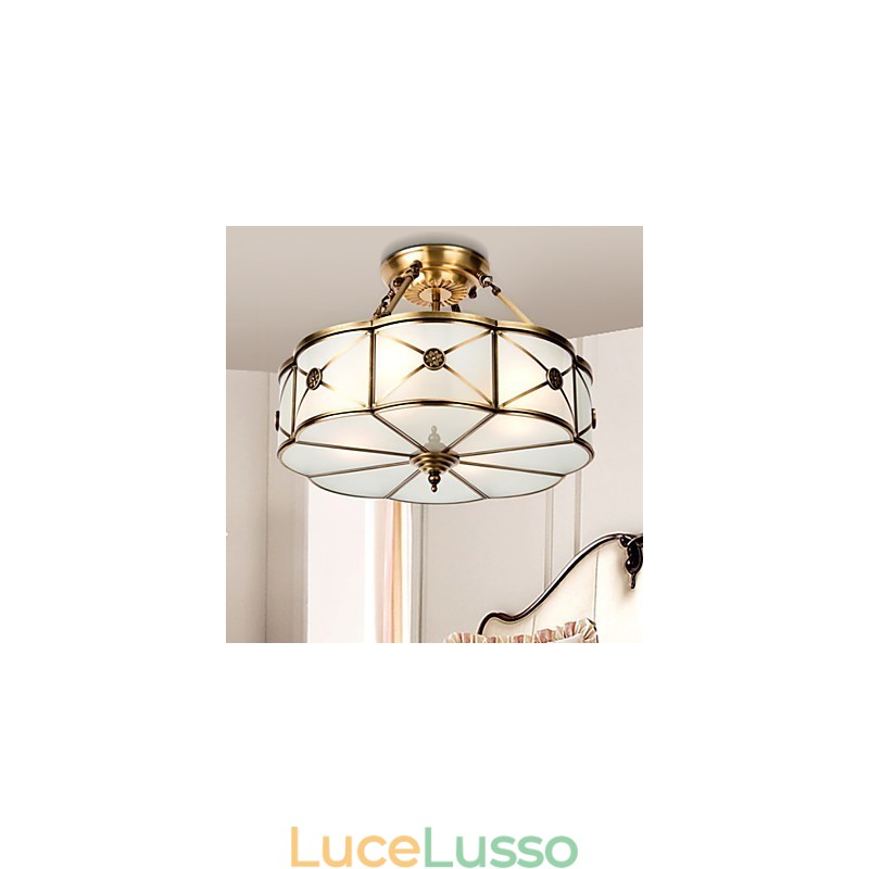 Lampada da soffitto moderna e contemporanea in rame con design decorativo