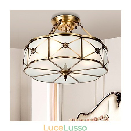 Lampada da soffitto moderna e contemporanea in rame con design decorativo Lampada da soffitto moderna e contemporanea in rame con design decorativo