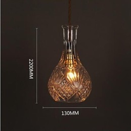 Lampadario a sospensione in vetro artistico intagliato creativo con bottiglia romantica