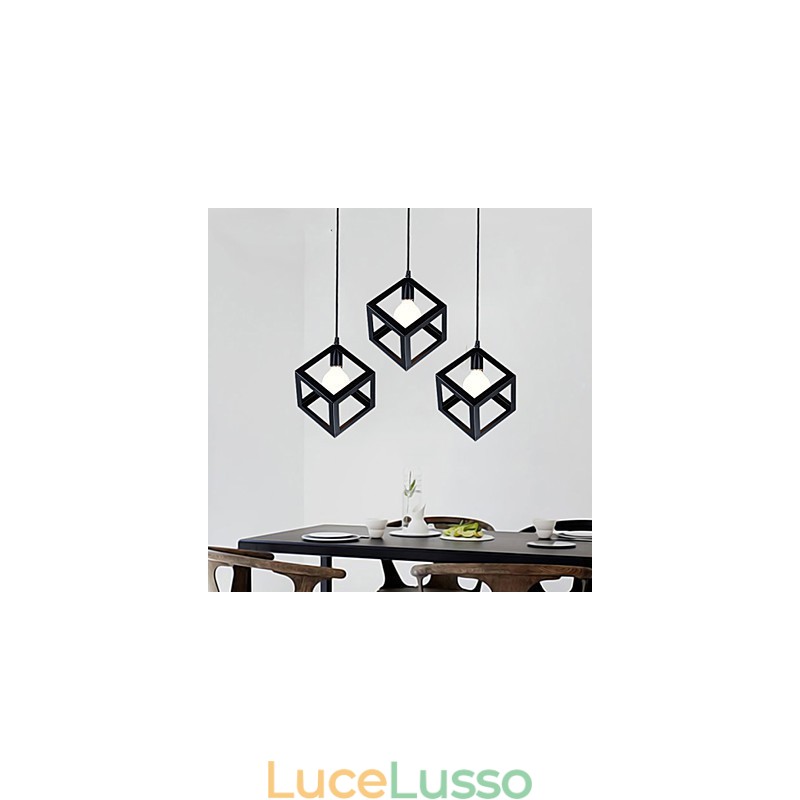 Lampada a sospensione in metallo con pittura in stile mini retrò