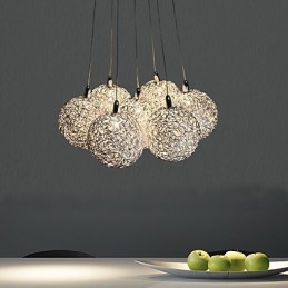 Lampada a sospensione moderna e contemporanea in metallo elettroplaccato in stile mini