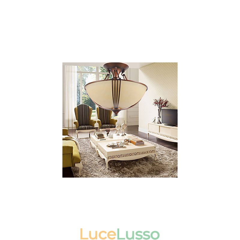 Lampada a sospensione in metallo dipinto in stile rustico Lodge Vintage Mini