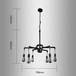 Lampada da soffitto in metallo retrò da caffè