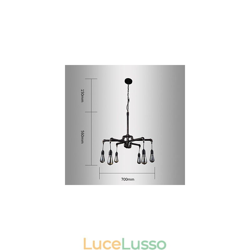 Lampada da soffitto in metallo retrò da caffè