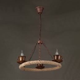 Lampada a sospensione in metallo con pittura country vintage per garage