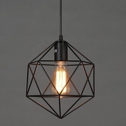 Lampadario a sospensione in ferro battuto con diamanti a linea geometrica, moderno e contemporaneo