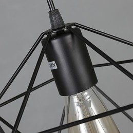 Lampadario a sospensione in ferro battuto con diamanti a linea geometrica, moderno e contemporaneo
