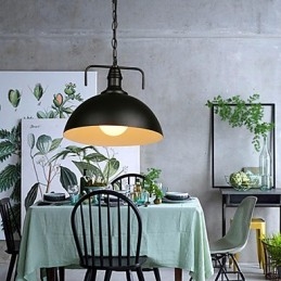 Lampada a sospensione a testa singola in ferro battuto, stile nordico americano, industriale, semicerchio, moda