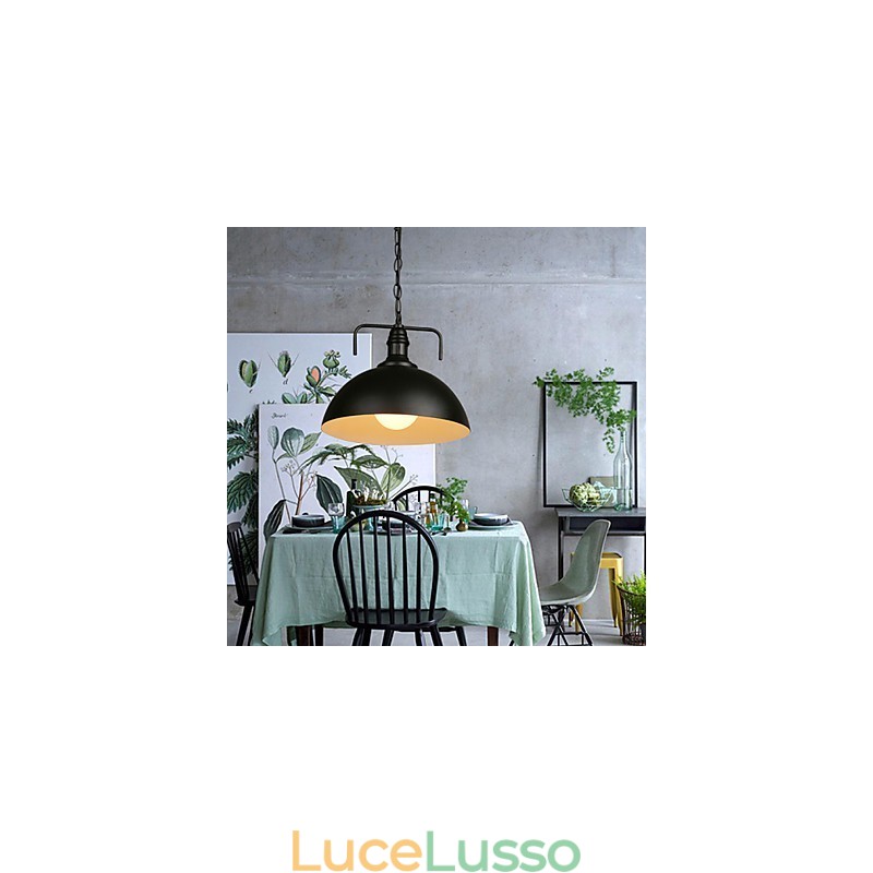 Lampada a sospensione a testa singola in ferro battuto, stile nordico americano, industriale, semicerchio, moda