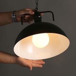 Lampada a sospensione a testa singola in ferro battuto, stile nordico americano, industriale, semicerchio, moda