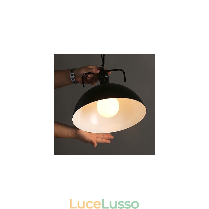 Lampada a sospensione a testa singola in ferro battuto, stile nordico americano, industriale, semicerchio, moda