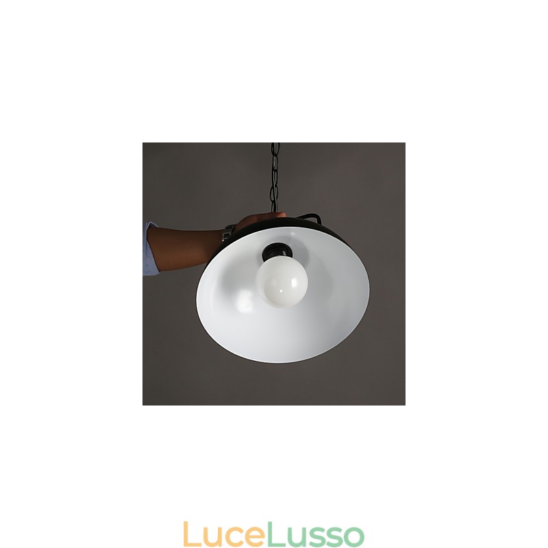 Lampada a sospensione a testa singola in ferro battuto, stile nordico americano, industriale, semicerchio, moda