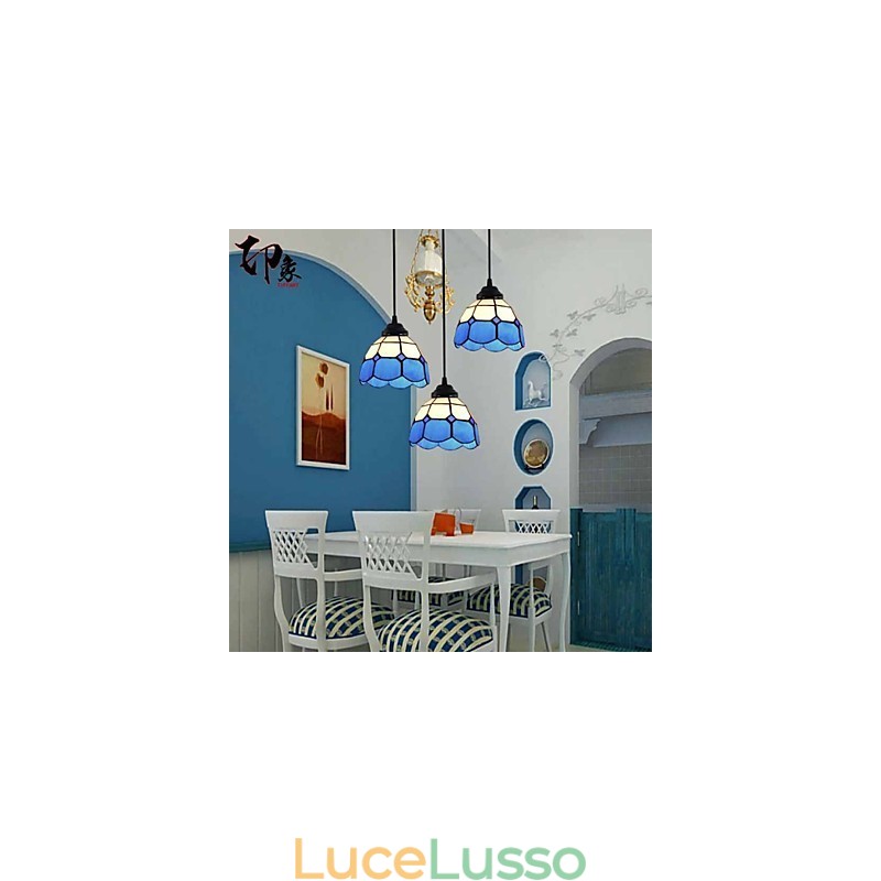 Lampade e lanterne con paralume in vetro a goccia contratte in stile europeo del Mediterraneo