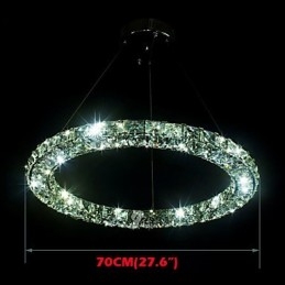 Lampada a sospensione in cristallo moderna singola D70CM tre lati K9 lampada da soffitto per interni in cristallo