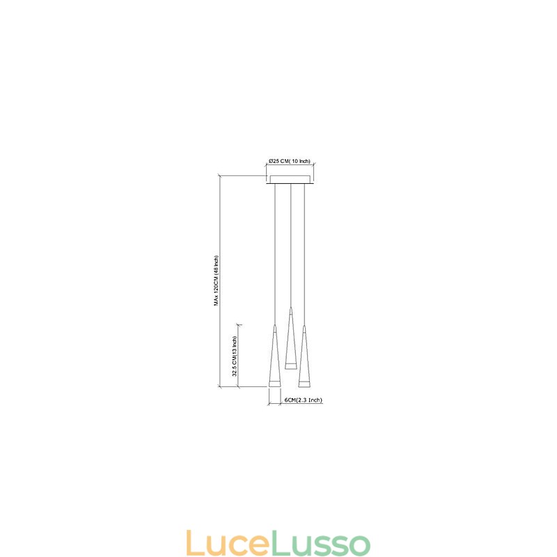 Lampada a sospensione moderna in metallo cromato contemporaneo