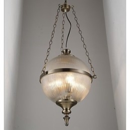 Lampadario in ferro e bronzo Lampada in vetro