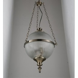 Lampadario in ferro e bronzo Lampada in vetro