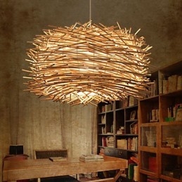 Lampadario in rattan intrecciato Denss europeo e americano