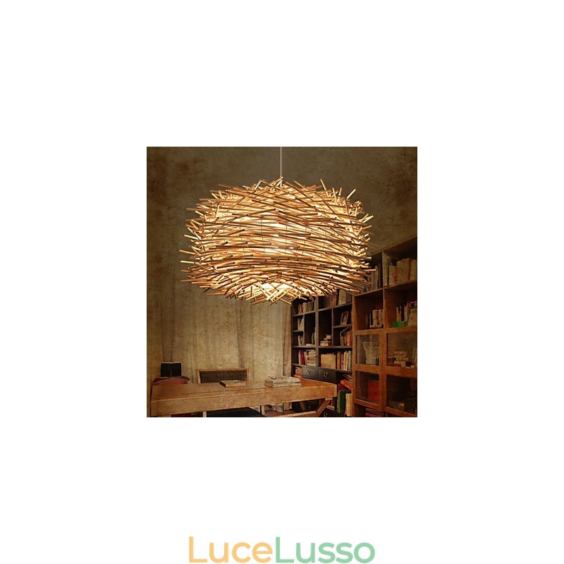 Lampadario in rattan intrecciato Denss europeo e americano