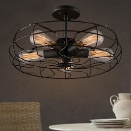 Lampada da soffitto con ventilatore retrò europeo, lampada personalizzata, lampada da design industriale americano