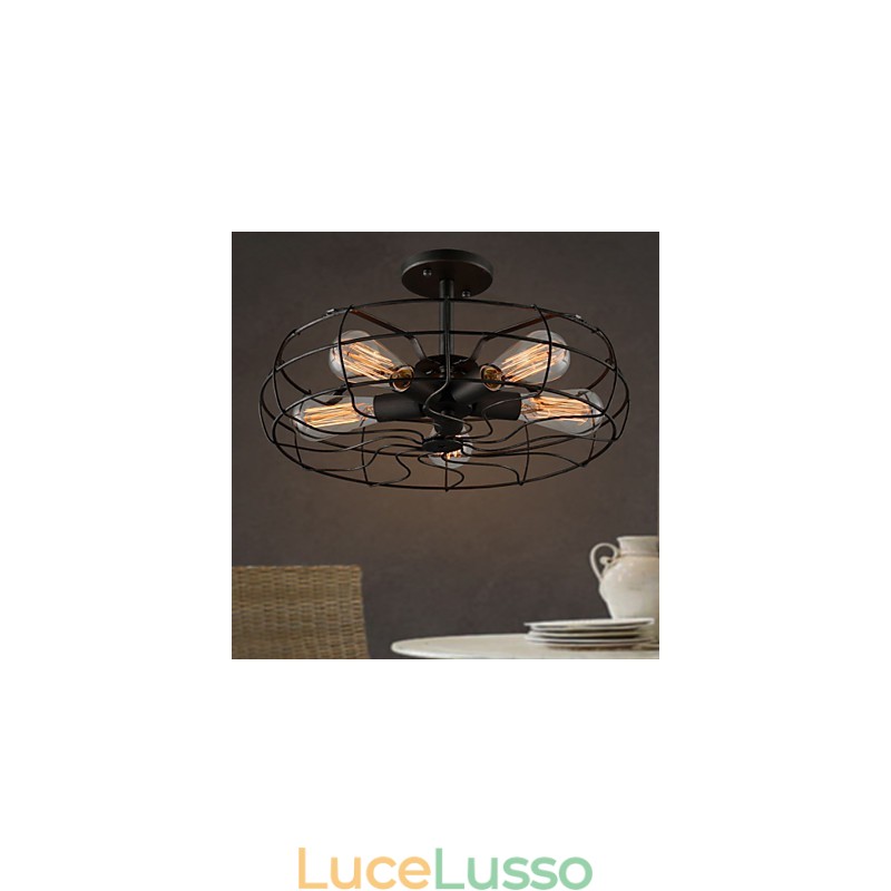 Lampada da soffitto con ventilatore retrò europeo, lampada personalizzata, lampada da design industriale americano