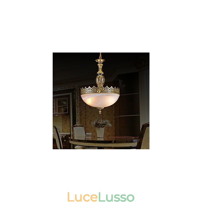 Lampada a sospensione in metallo bronzo retrò vintage classico tradizionale
