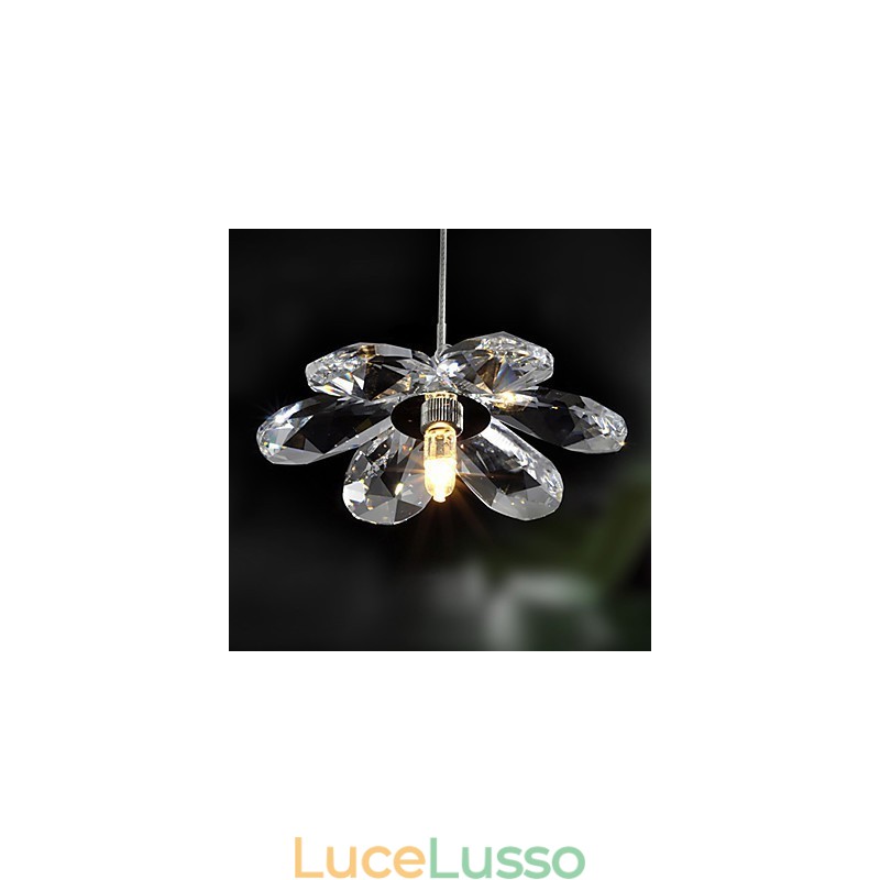 Lampada a sospensione moderna e contemporanea in cristallo mini stile elettroplaccato