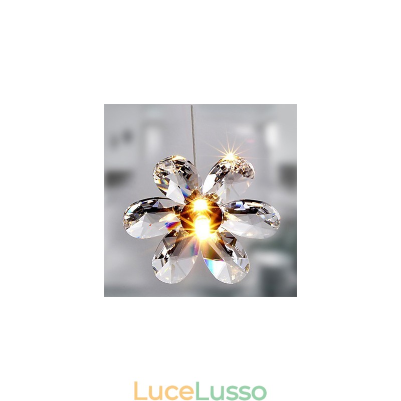 Lampada a sospensione moderna e contemporanea in cristallo mini stile elettroplaccato