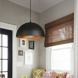 Lampada creativa rotonda camino goccia luce ferro battuto carattere pasti lampadario nero e bianco