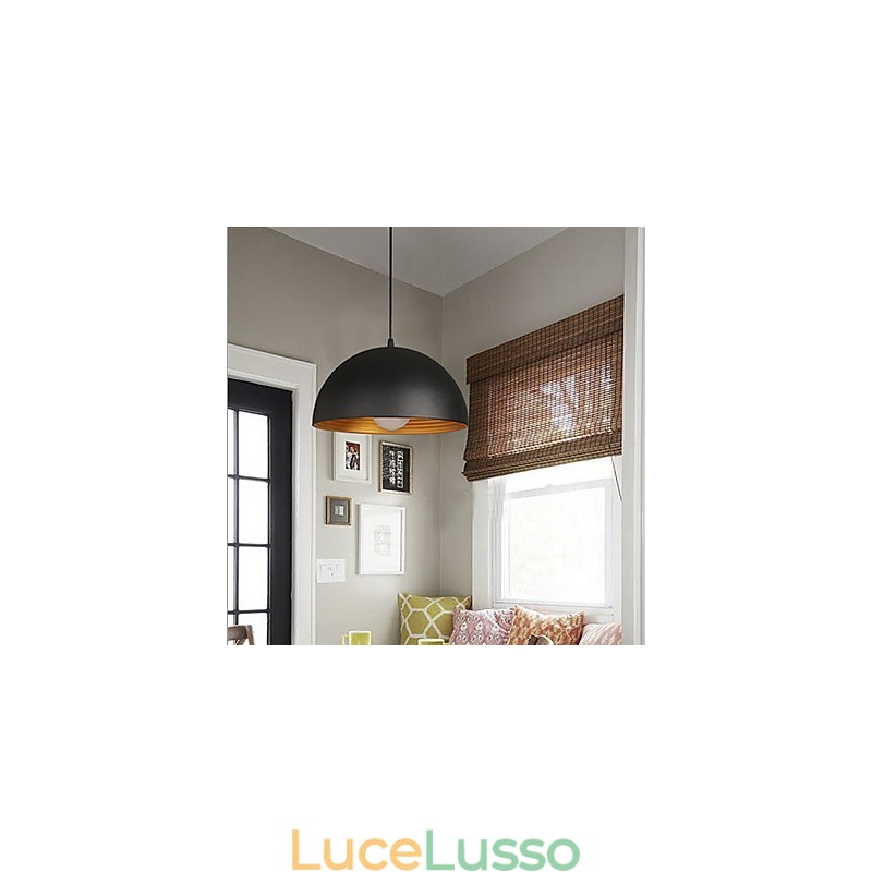Lampada creativa rotonda camino goccia luce ferro battuto carattere pasti lampadario nero e bianco