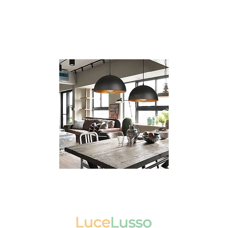 Lampada creativa rotonda camino goccia luce ferro battuto carattere pasti lampadario nero e bianco