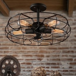 Lampada da soffitto con ventilatore retrò europeo, lampada personalizzata, lampada da design industriale americano