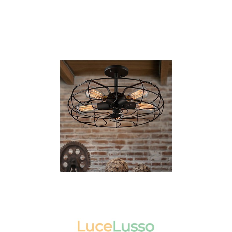 Lampada da soffitto con ventilatore retrò europeo, lampada personalizzata, lampada da design industriale americano