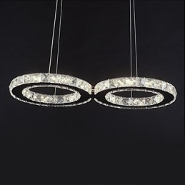 Lampada a sospensione moderna in metallo cromato e cristallo contemporaneo